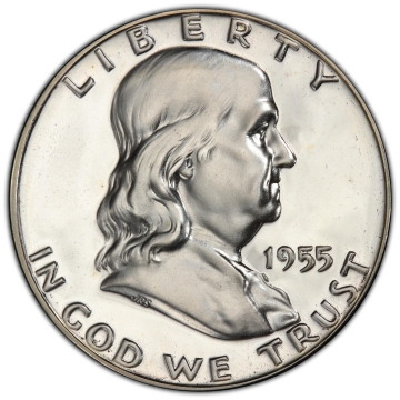 1955 50C Franklin Half Dollar PCGS PR68CAM (CAC)
