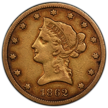 1862-S $10 Liberty Head Eagle PCGS VF25